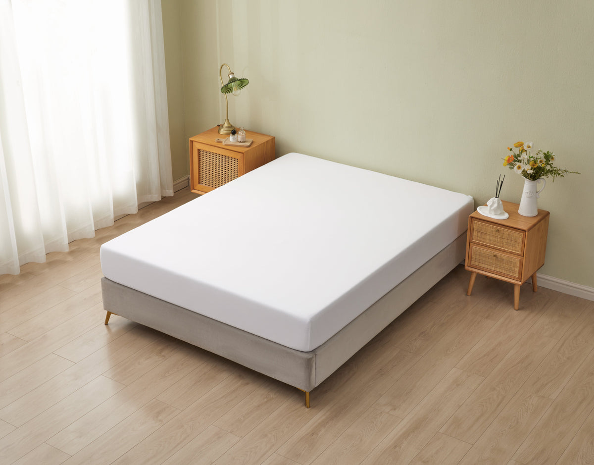 Dolphy Linen 50/50 Polycotton Percale White Commercial Fitted Sheet Set