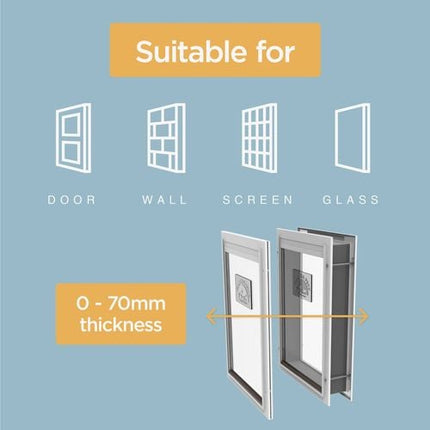 Hakuna Pets Small White Deluxe Aluminium Pet Door