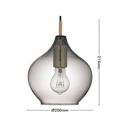 Verve Design Smokey Glass Cosmo Pendant Light Small