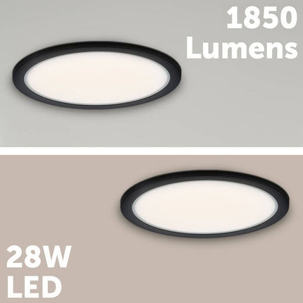 Mercator 28W 38.2CM Aaron Ultra Slim CCT Ceiling Light Black