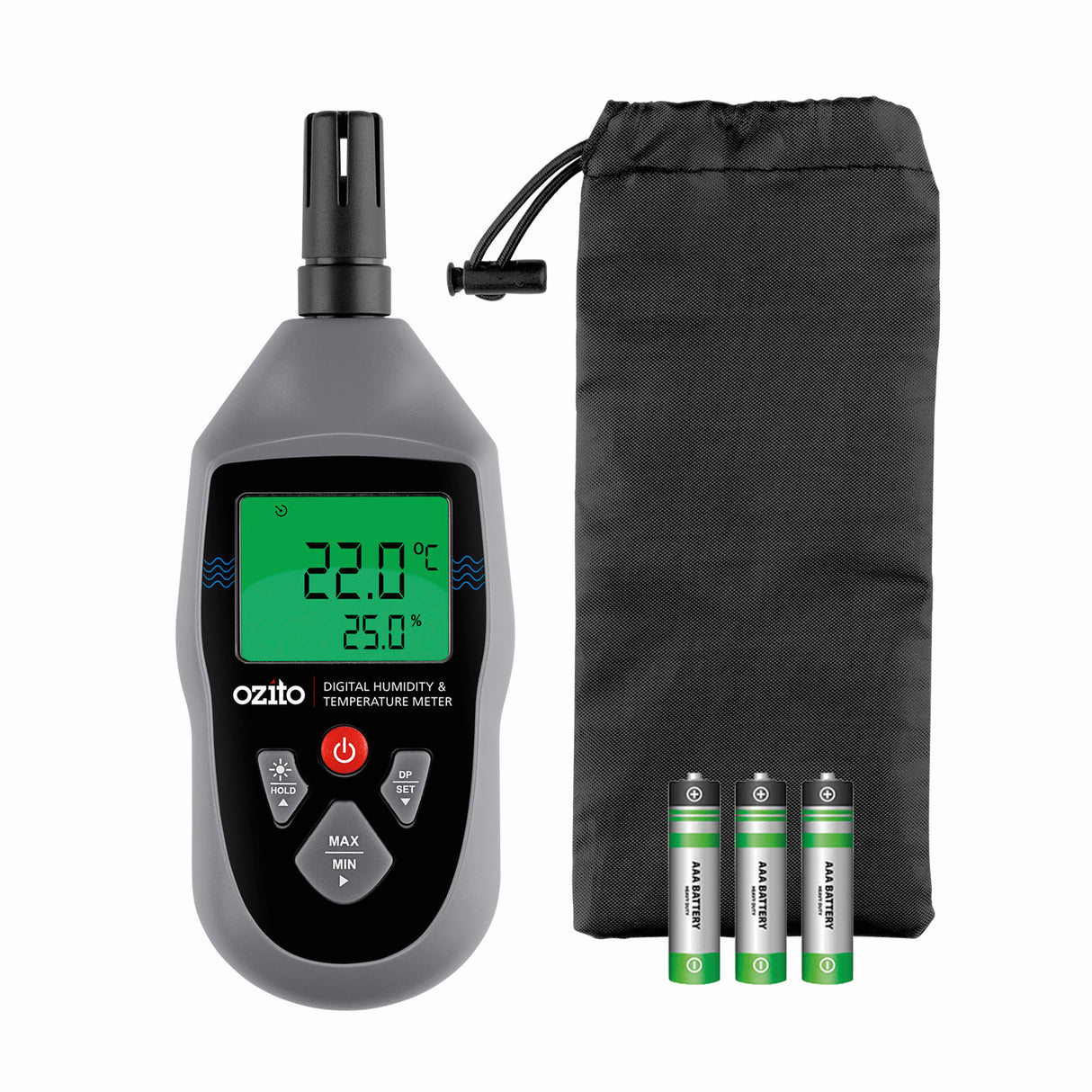 Ozito 0-100%RH -20 to 60°C Digital Humidity and Temperature Meter ODTH-100