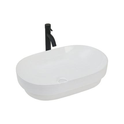 Cibo White Rise Oval Semi Inset Ceramic Basin