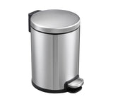 Dolphy 3L Round Stainless Steel Pedal Bin Soft-Close Lid Matte Silver