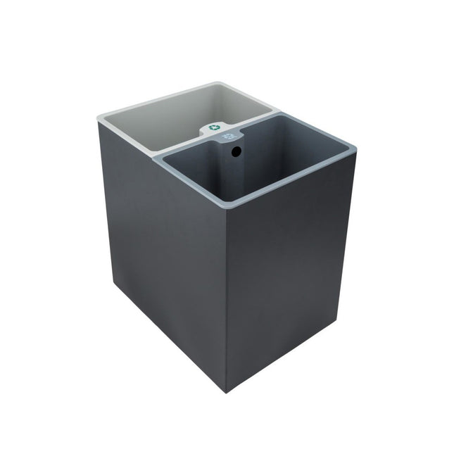14 Ltr Black Rectangle Shape Room Dustbin With Two Container