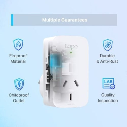 TP-Link Tapo Mini Wi-Fi Smart Plug With Energy Monitoring - 2 Pack