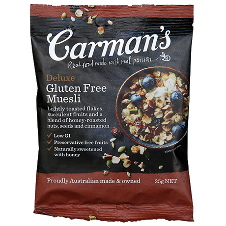 Carman's Crispy Deluxe Fruit Muesli gluten free 35g sachet