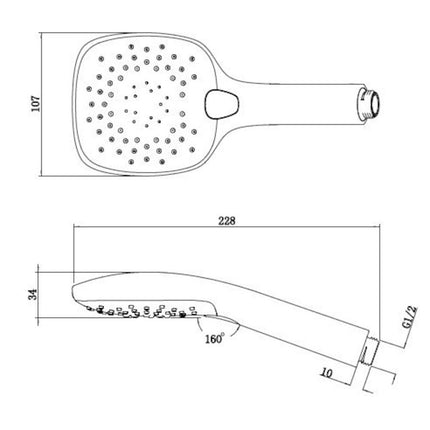 Flexispray Chrome 3 Function Federation Shower Handset WELS 3 Star 9L/min