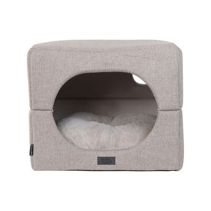 Baxter Bone Taupe Sofa Style Fabric Pet Cube - Medium