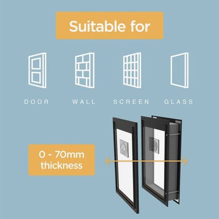 Hakuna Pets Small Black Deluxe Aluminium Pet Door