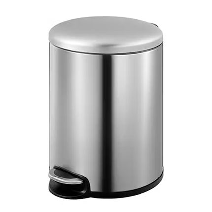 Dolphy Stainless Steel Round Bin with Foot Pedal 5L - Silver