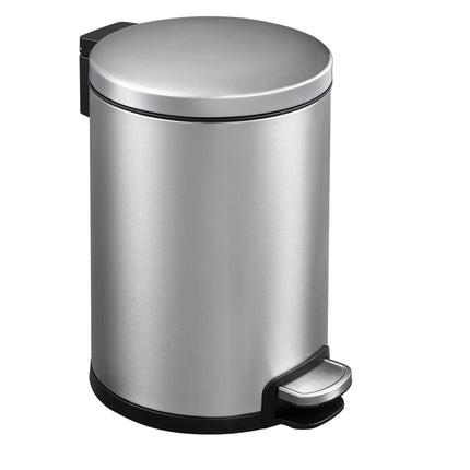 Dolphy Stainless Steel Round Bin with Foot Pedal 6L - Silver