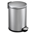 Dolphy 6L Round Stainless Steel Bin with Foot Pedal Matte Silver