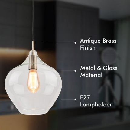 Verve Design Clear Glass Cosmo Pendant Light Large