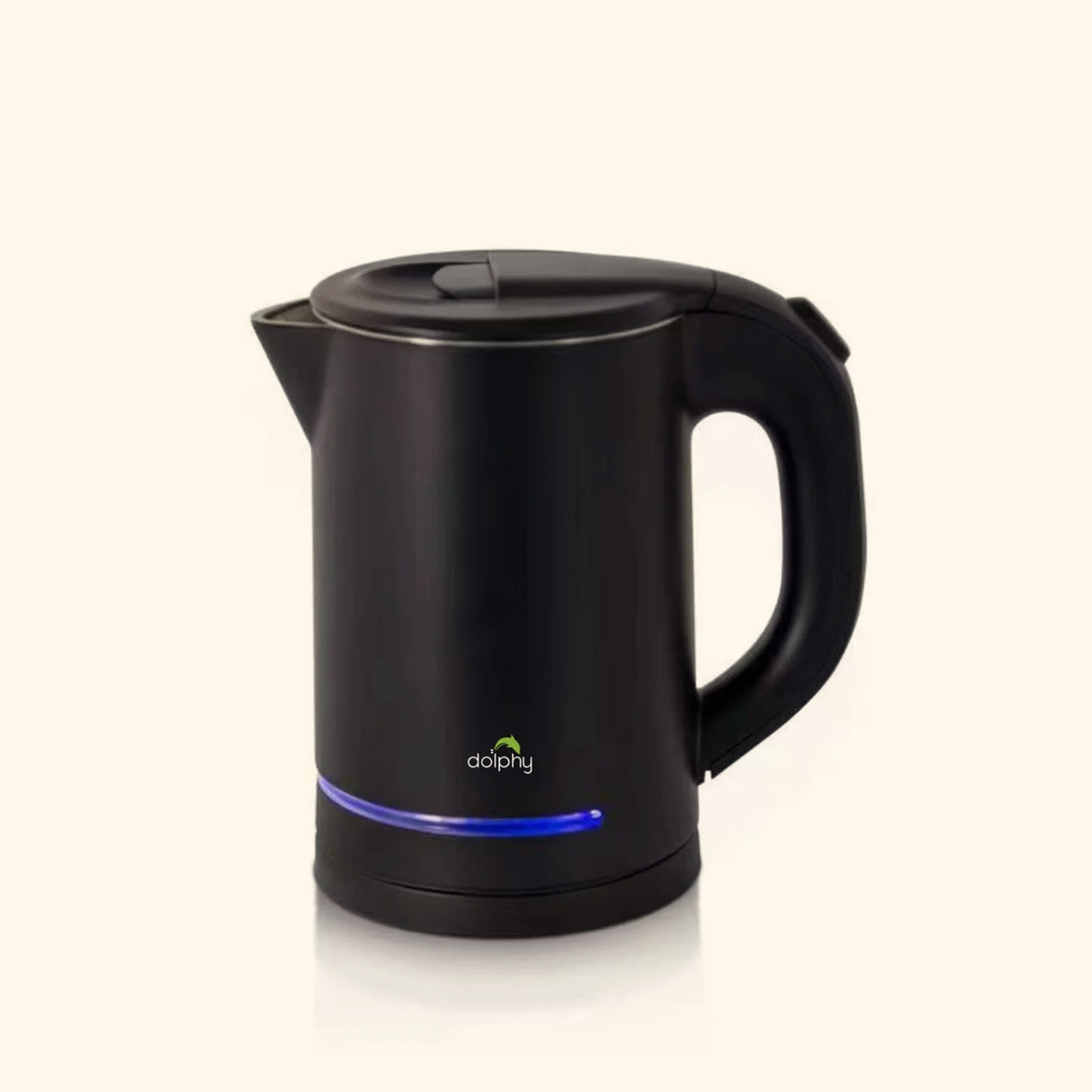 Dolphy 800ml Electric Kettle – Matte Black, Double Body, Rapid Boil, Auto Shut-Off, Compact Stainless Steel Hot Water Boiler for Tea & Coffee