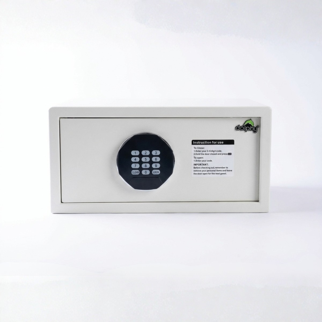 Dolphy Automatic Opening Digital Safe – Steel Security Safe 42x37x20 cm, Wall/Floor Mount, White with Keypad Lock
