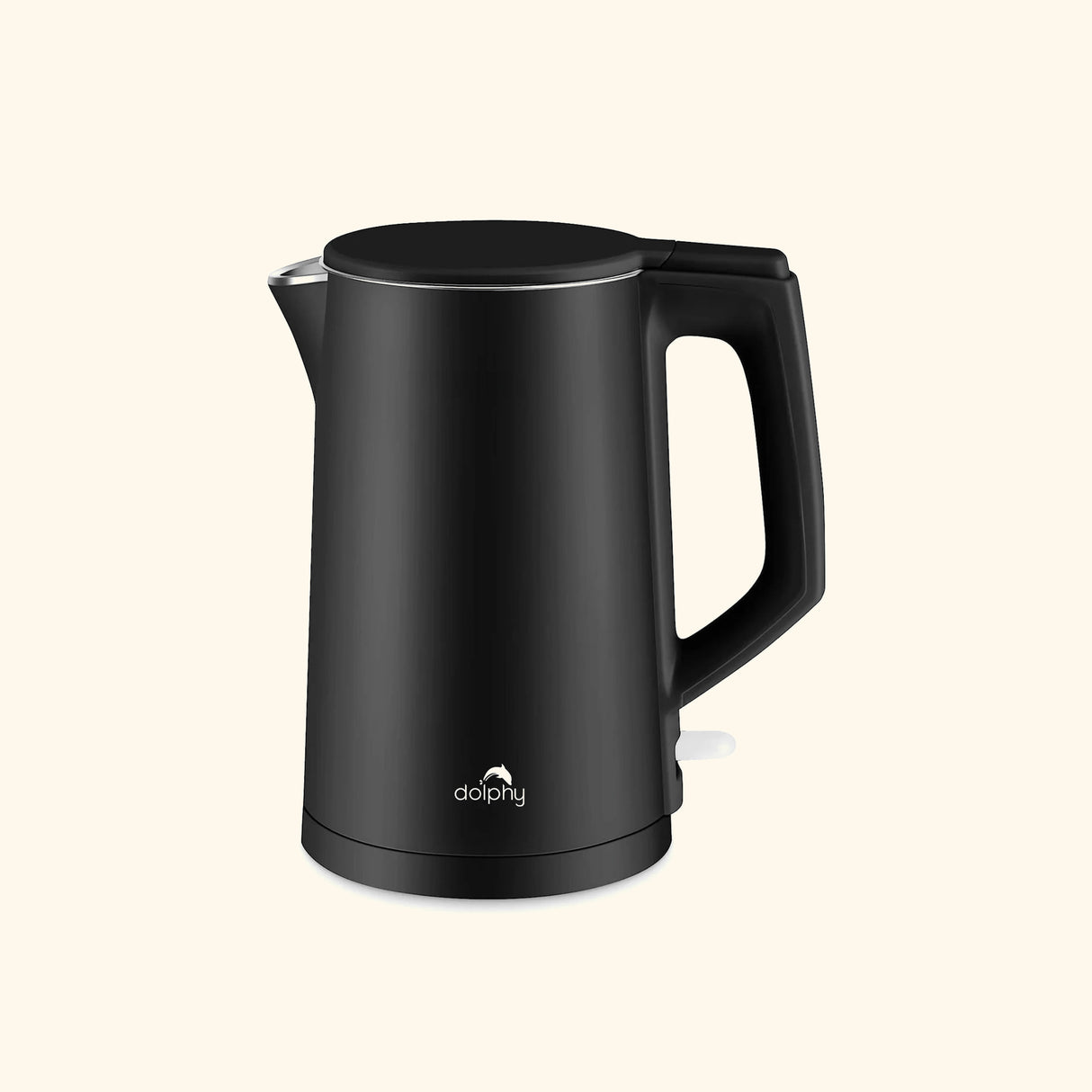 Dolphy 1L Electric Kettle – Black Stainless Steel, 360 Swivel Base, Auto Shut-Off, Cool-Touch Exterior, Fast Boil Cordless Kettle for Home, Hotel & Office