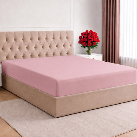LinenCart Brushed Microfibre Fitted Sheet Pink.