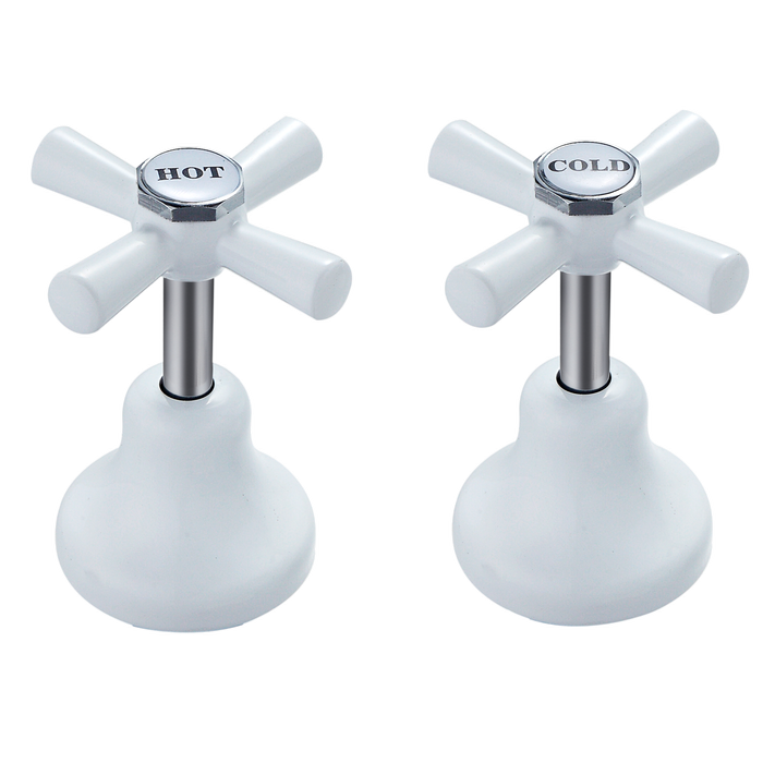 Shaw & Mason White Easy Clean Basin Top Assembly - Pair
