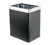 Dolphy 10L Rectangular Stainless Steel Waste Bin Black Open-Top