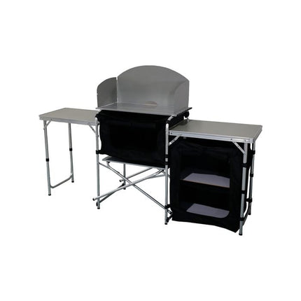 Marquee Foldable Kitchen Table with Wind Shield and Side Table