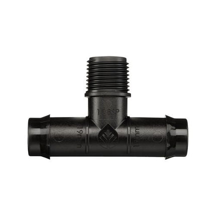 Pope 19mm Barbed x 15mm BSP Poly Threaded Male Tee - 5 Pack
