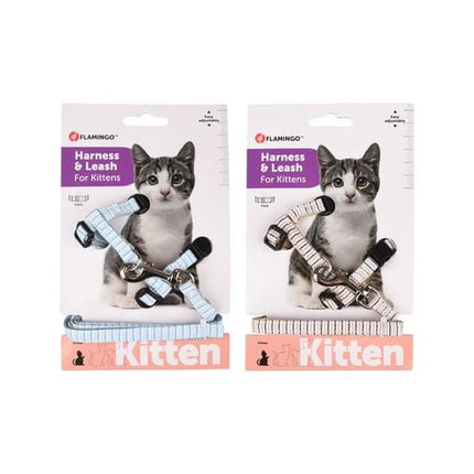 Flamingo 16-25cm Mix Colours Kitten Walking Harness With Leash