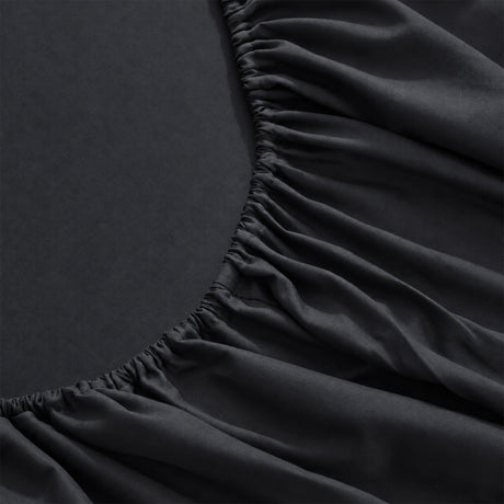 LinenCart Brushed Microfibre Fitted Sheet Set Black.