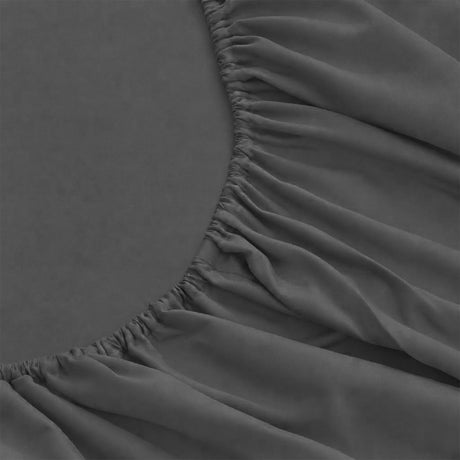 LinenCart Brushed Microfibre Fitted Sheet Set Charcoal.