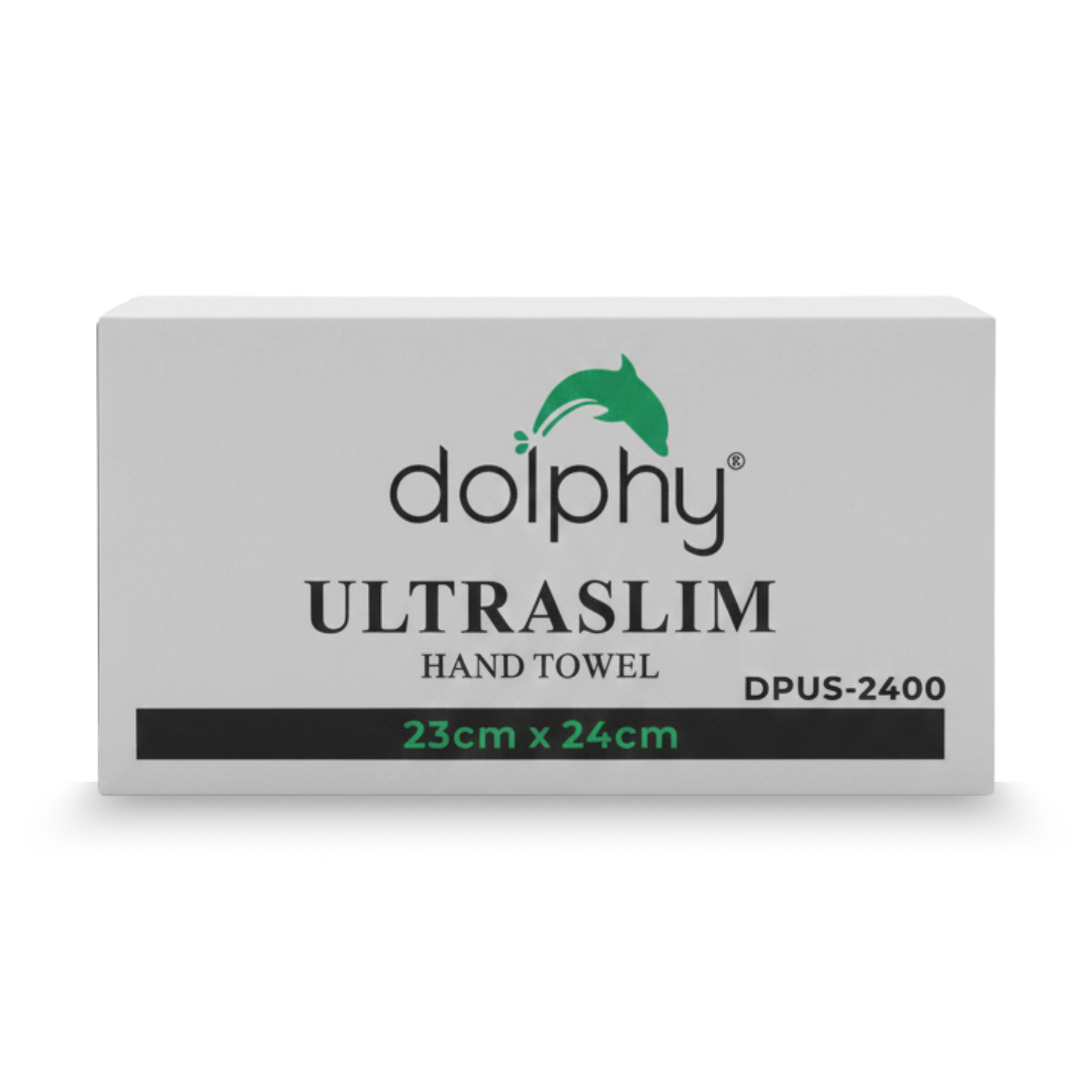 Dolphy Ultraslim Hand Towels – 2400 Sheets (16 x 150 Packs), Disposable Paper Towels for Commercial Washrooms & High-Traffic Areas