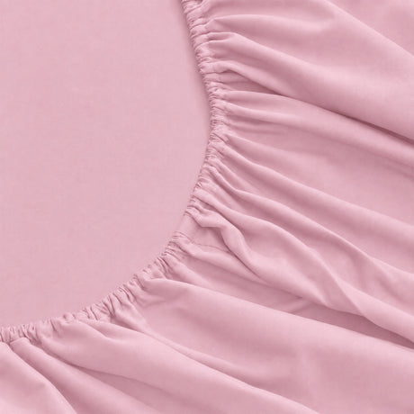 LinenCart Brushed Microfibre Fitted Sheet Set Pink.
