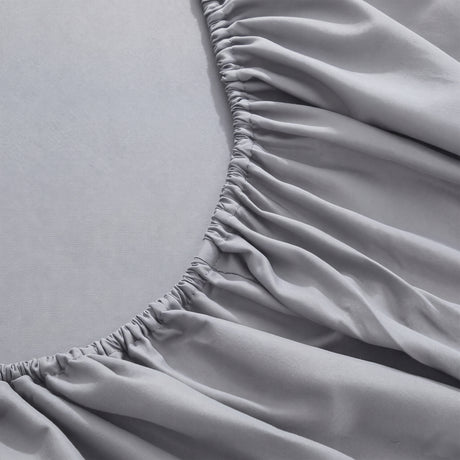 LinenCart Brushed Microfibre Fitted Sheet Set Grey.