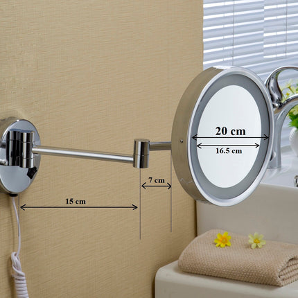 Dolphy 180° LED 5X Tabletop Magnifying Mirror - Silver