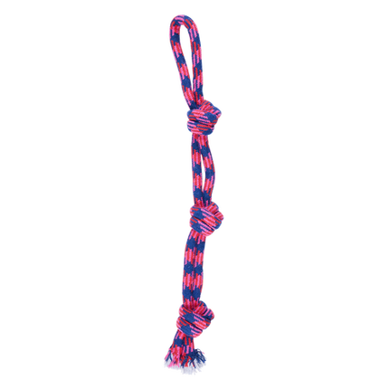 Happy Tails Pink And Blue Braided Rope Toy