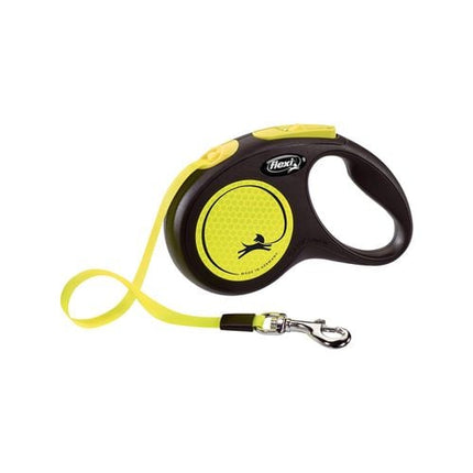 Flexi 5m Yellow Large Neon Retractable Reflect Dog Lead