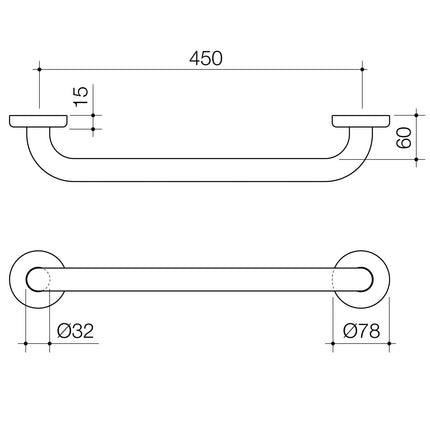 Caroma Home Collection 450mm Grab Rail - White