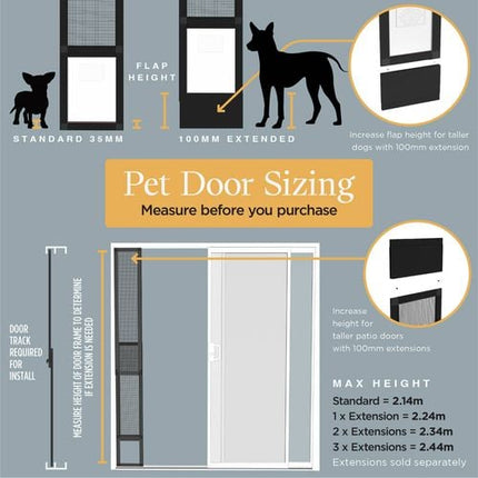 Hakuna Pets Large Black Mesh Patio Pet Door