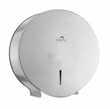 Dolphy Jumbo Toilet Roll Dispenser – Silver Stainless Steel, Lockable, Wall Mounted, Holds 9-Inch Rolls, Space-Saving Design for High-Traffic Washrooms