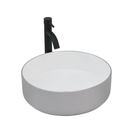 CIBO Light Grey / White Round Thin Edge Ceramic Basin
