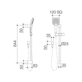 Caroma Brushed Nickel Luna Multi-Function Rail Shower WELS 5 Star 6L/min
