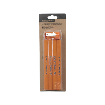 Craftright 12 Piece Carpenters Pencil With Sharpener