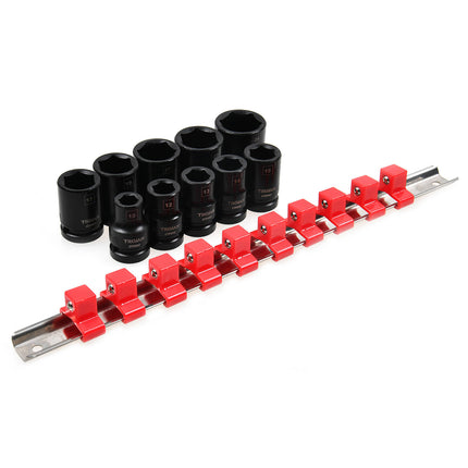 Trojan 10 Piece 1/2" Impact Socket Rail Set