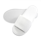 Velvet Open Toe Guest Slippers, white