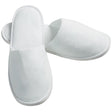 Velvet Closed Toe Guest Slippers, white