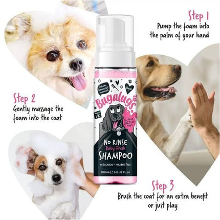 Bugalugs 200ml No Rinse Baby Fresh Dog Shampoo