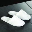 Coral Fleece Closed Toe Guest Slippers, white