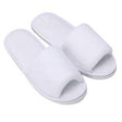 Coral Fleece Open Toe Guest Slippers, white