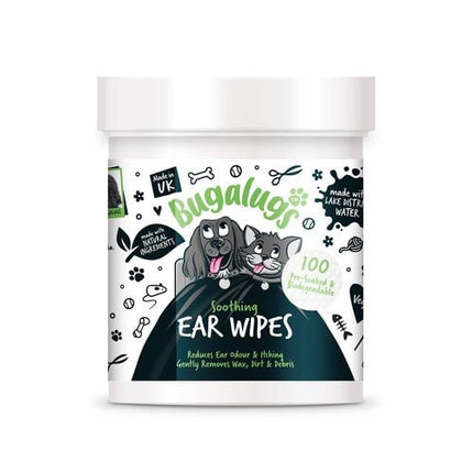 Bugalugs Cat And Dog Soothing Ear Wipes - 100 Pack