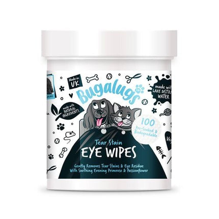 Bugalugs Cat And Dog Tear Stain Eye Wipes - 100 Pack