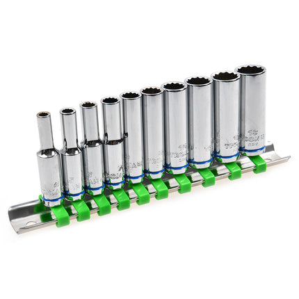 Trojan 10 Piece Deep Socket Rail Set 1/4"