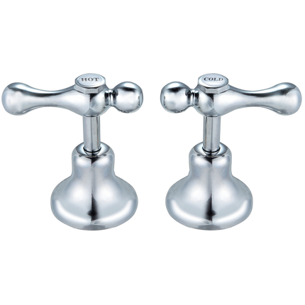 Shaw & Mason Chrome 1/4 Turn Lever Basin Top Assembly - Pair